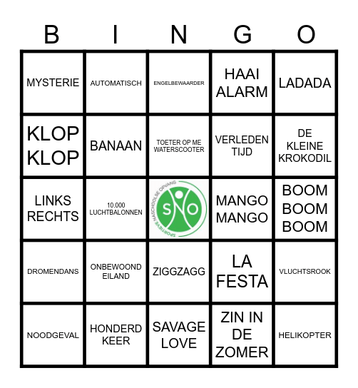 SNO MUZIEKBINGO 2 Bingo Card