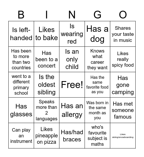 Icebreaker Bingo: Find Someone Who Bingo Card