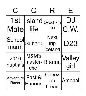 Who am I  Bingo Card