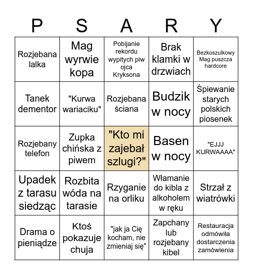 Pewniaczki Bingo Card