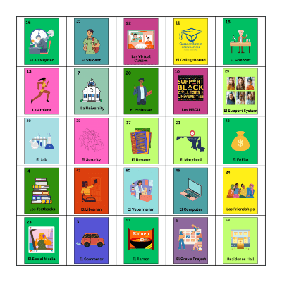 CollegeBound Loteria Bingo Card