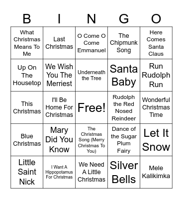 Christmas Bingo Card