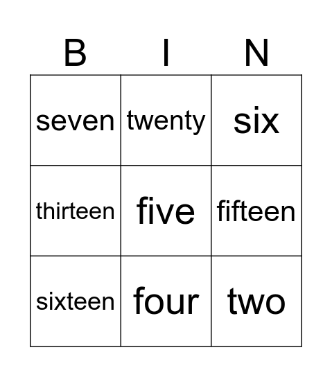 BINGO! Bingo Card