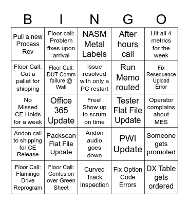 NL Eng Bingo Card