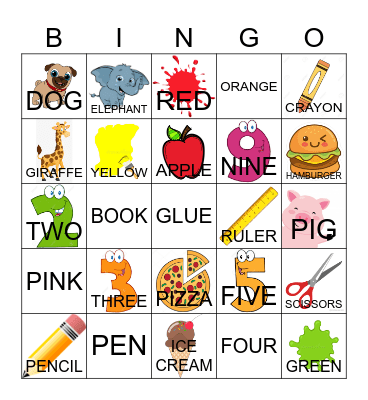 KIDS :) Bingo Card