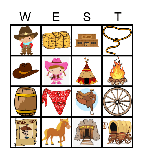 WILD WEST BINGO Card