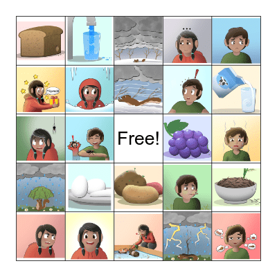 Ojibwe Food Feelings Weather Bingo Card