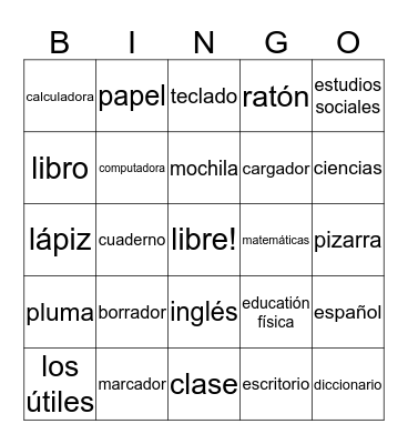 this spanish stuff  Bingo Card