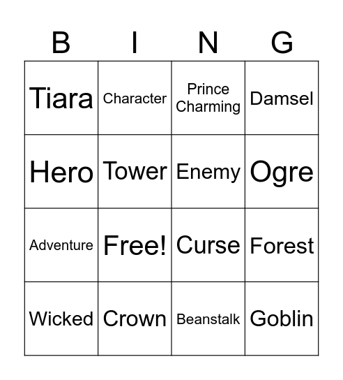 FAIRYTALE BINGO Card