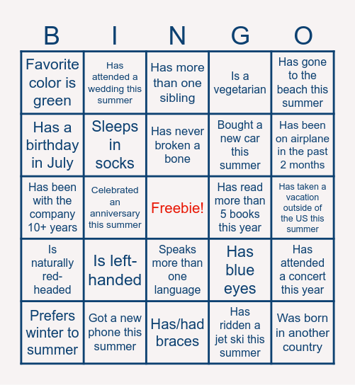 UHN BE ~ Summer Party BINGO! Bingo Card