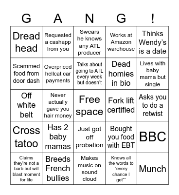 For the culture Bingo Card