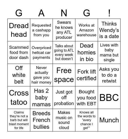 For the culture Bingo Card