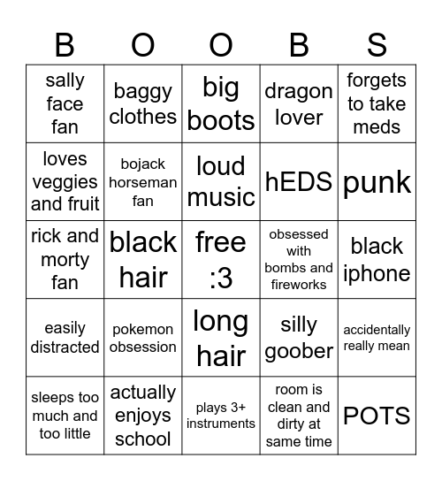 TOBY BINGO Card