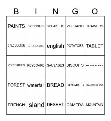 UnINT 1-4 Bingo Card