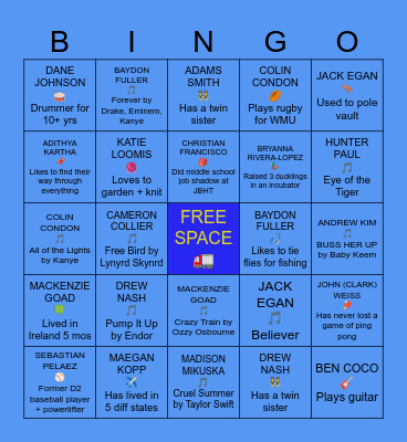Virtual Networking Event! Bingo Card