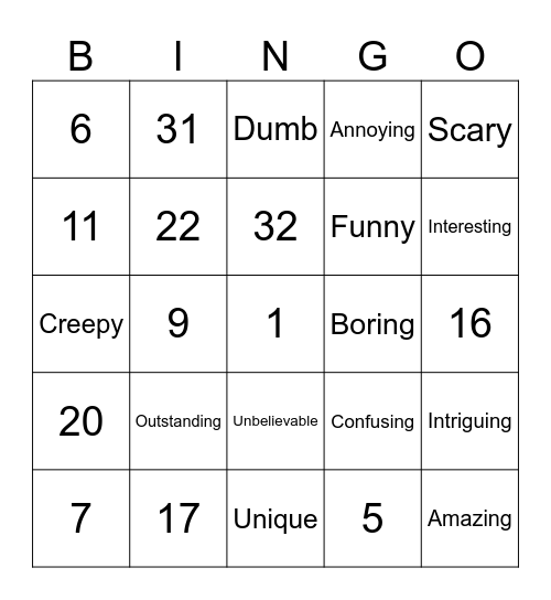 12AB BASIC 2 Bingo Card