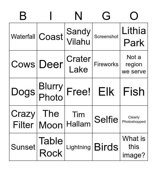 Marketing Photo Contest Bingo! Bingo Card