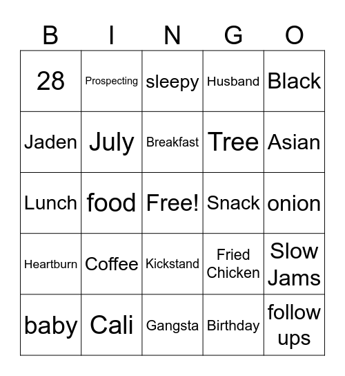 Alexis's Birthday Bingo Card