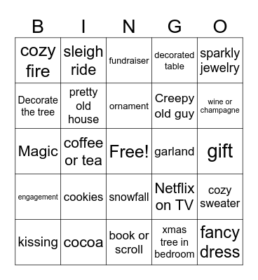 Netflix Xmas Movie Bingo Card