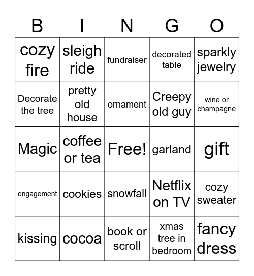 Netflix Xmas Movie Bingo Card