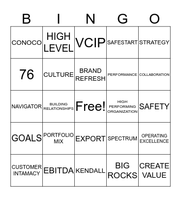Town Hall Bingo Card