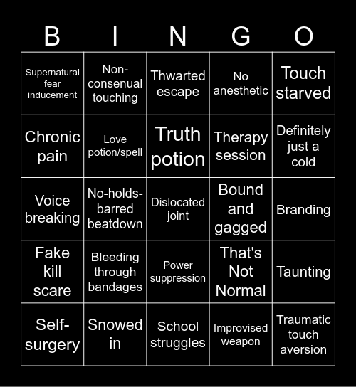 Bad Things Happen Bingo Card