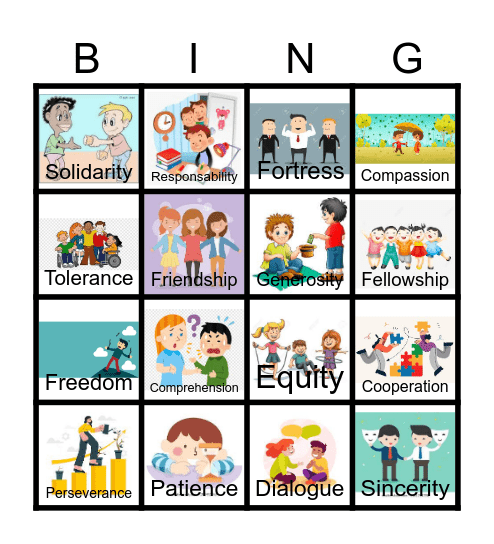 V A L O R E S Bingo Card