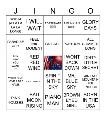 FORTH OF JULY Bingo Card