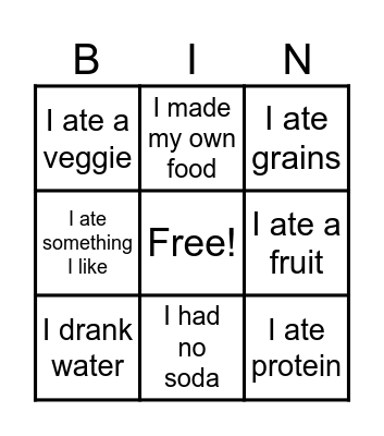 I Have Eaten Bingo Card