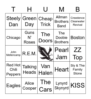 American Deep Cuts Bingo Card