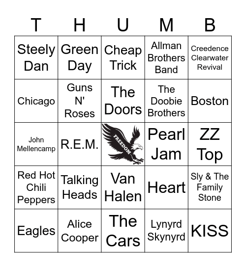 American Deep Cuts Bingo Card