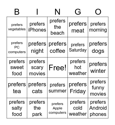 Find someone who... Bingo Card