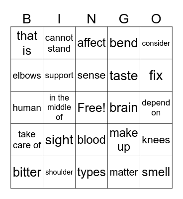 Chapters 9 and 10 Bingo Card
