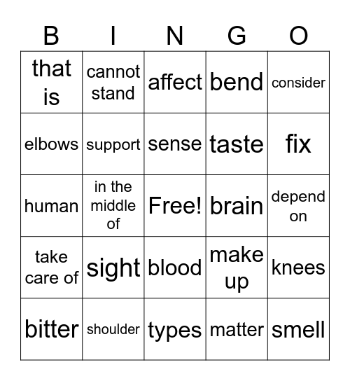Chapters 9 and 10 Bingo Card