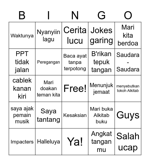 FUN Bingo Card