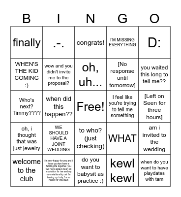 OH, ANDY Bingo Card