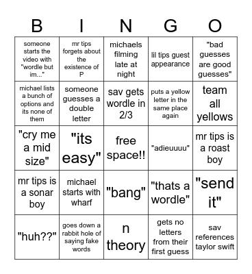 wordletok bingo Card