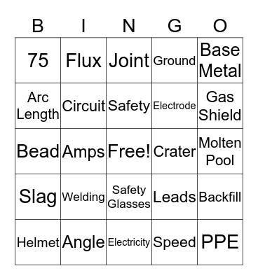 Erica Welding Bingo Card