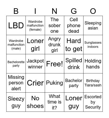 Casino Sights Bingo Card