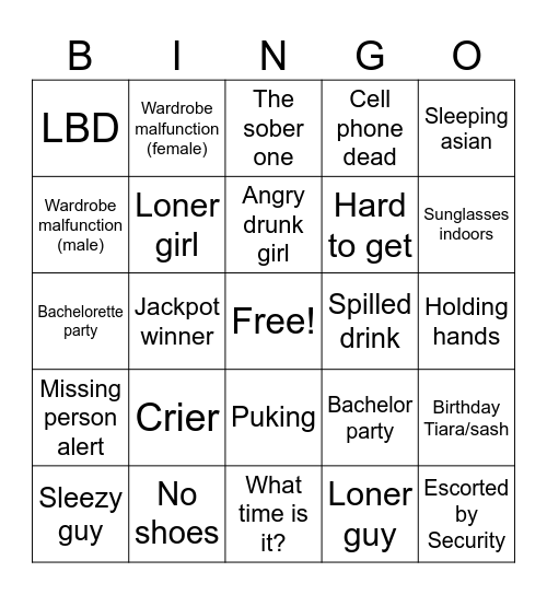 Casino Sights Bingo Card