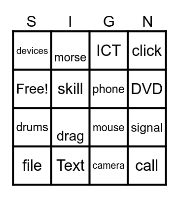 DEAF BINGO Card