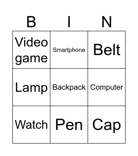 High Five Junior 4 Bingo Card