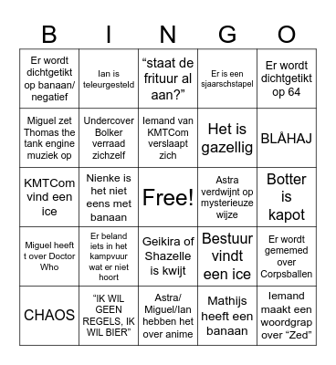 KMT bingo 2023 Bingo Card
