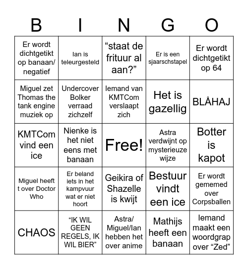 KMT bingo 2023 Bingo Card