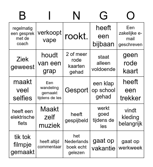 3B2 special Bingo Card