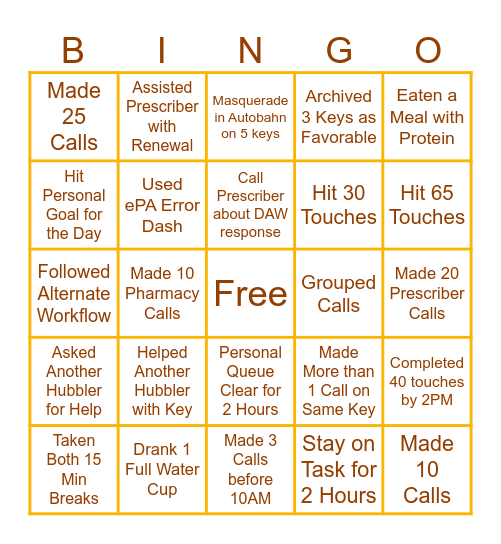 CMM AC Daily Bingo Card