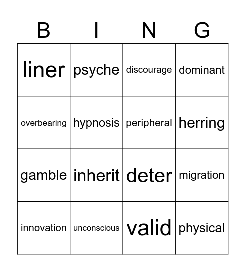 BBBBingo! Bingo Card