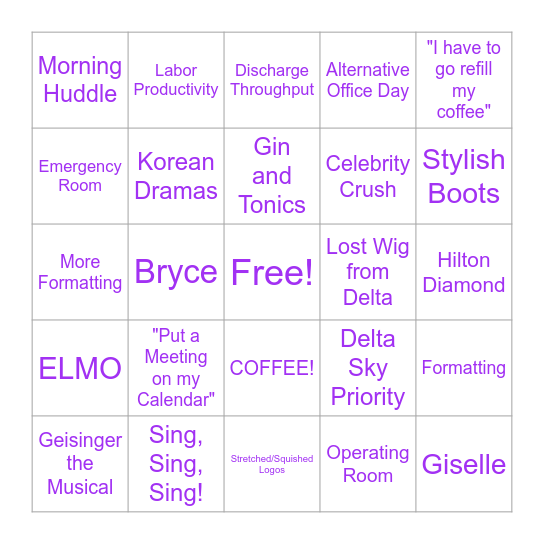 Sharon BINGO! Bingo Card