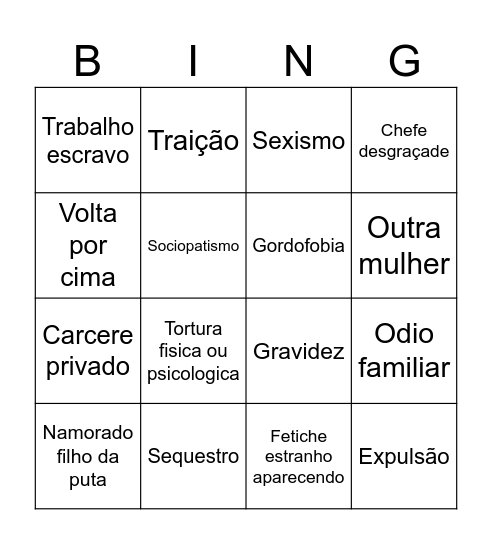 fabiosa bingo pt-br Bingo Card