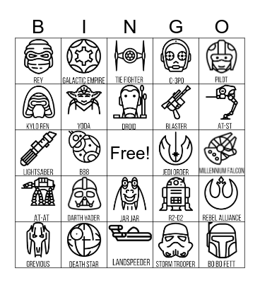 STAR WARS Bingo Card